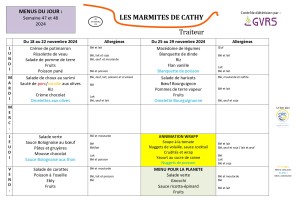 menu du 18 au 29 novembre 2024