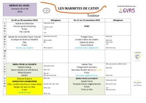 menus du 4 au 15 novembre 2024